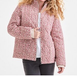 Petite Cotton Floral Vines Puffer Jacket XS NWT $109